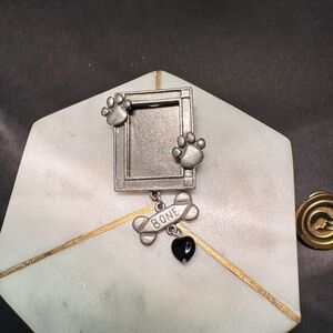 Silver Pet Frame with Bone Charm